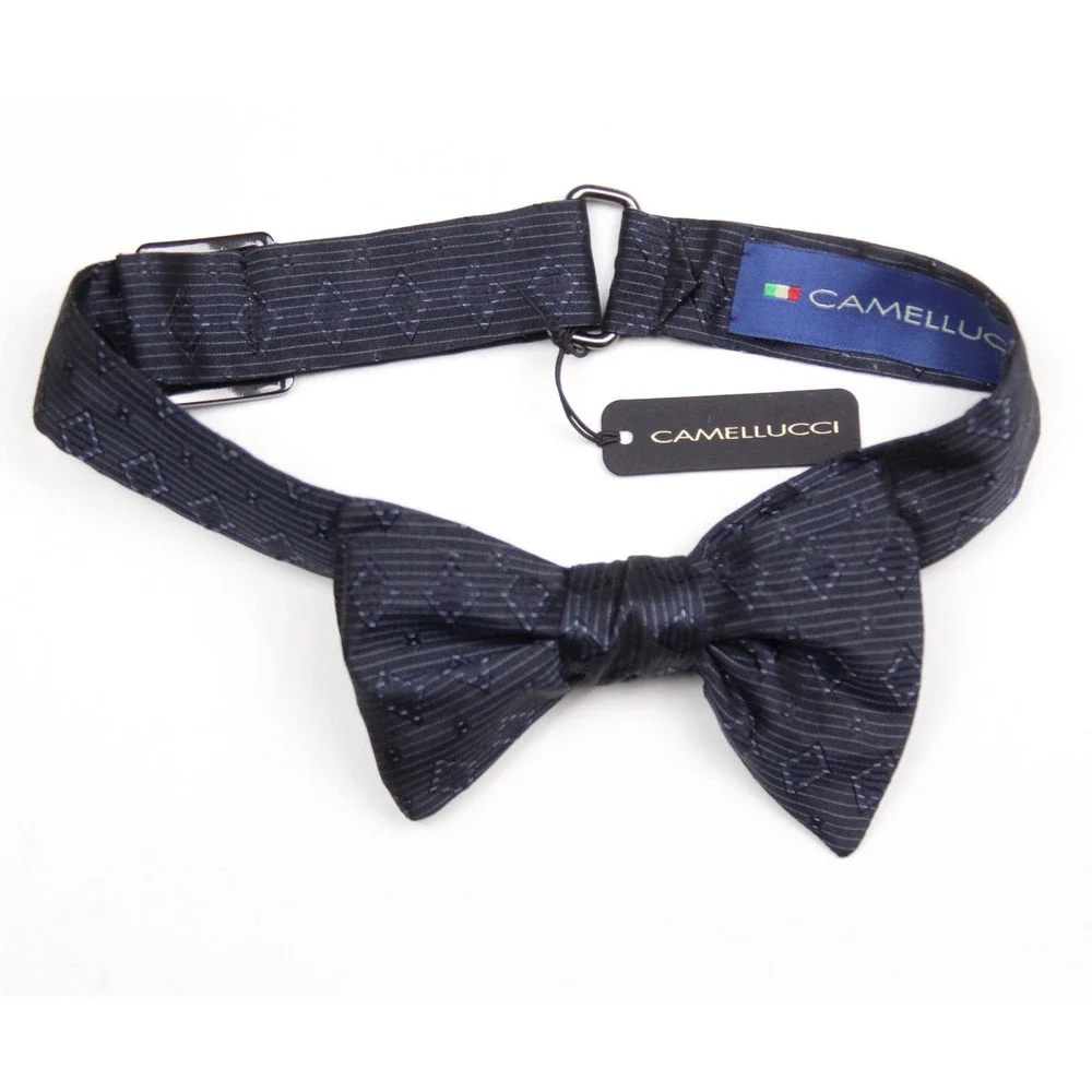 Men's Self-tied Bow‎ Tie 100%Silk Navy Ornament S731BC